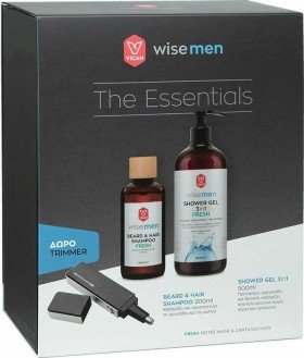 Vican Wise Men Promo The Essentials Kit με Fresh Beard & Hair Shampoo Ανδρικό Σαμπουάν 200ml & Shower Gel 3in1 Αφρόλουτρο 500ml & Δώρο Trimmer