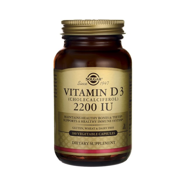 Solgar Vitamin D3 2200IU (55μg) Βιταμίνη D3 100veg.caps