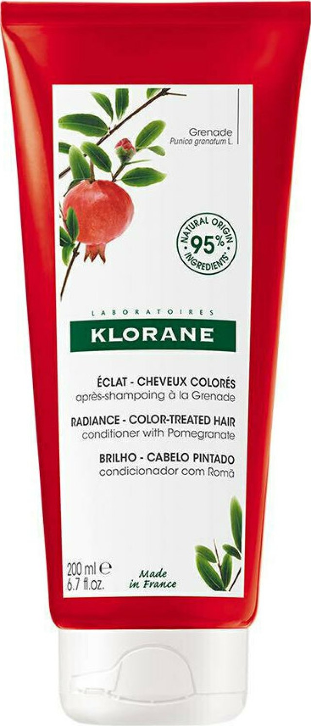 KLORANE Pomegranate Conditioner, Μαλακτική Κρέμα με Εκχύλισμα Ροδιού για Βαμμένα Μαλλιά, 200ml