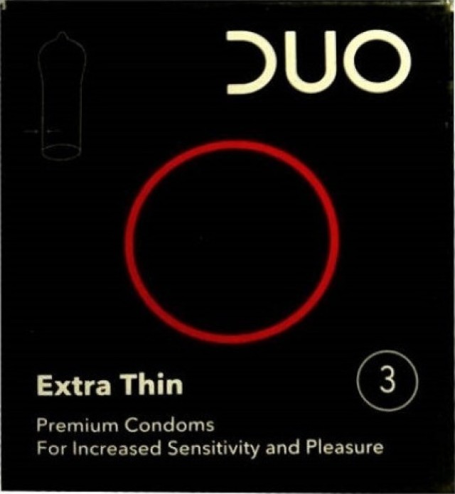 DUO Extra Thin Λεπτό Προφυλακτικό Για Μεγαλύτερη Αίσθηση & Ευχαρίστηση, 3τμχ
