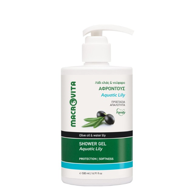 Macrovita Shower Gel Olive Oil & Water Lily για Προστασία & Απαλότητα 500ml