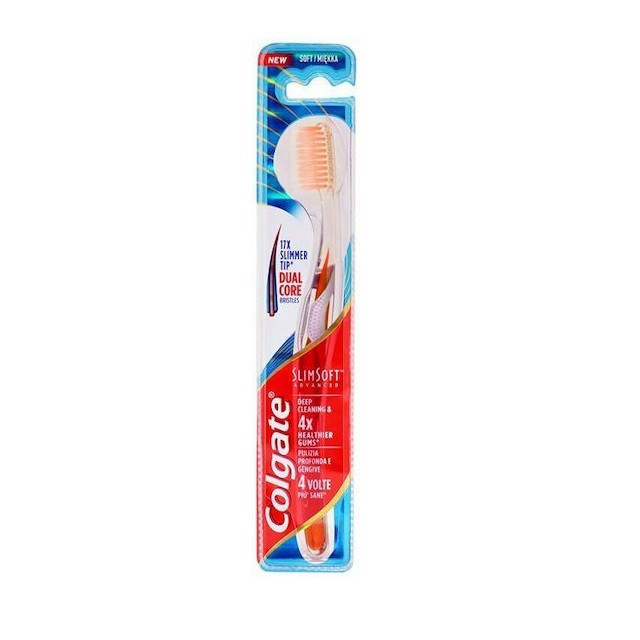 Colgate SlimSoft Advanced Soft Οδοντόβουρτσα Πορτοκαλί 1τμχ