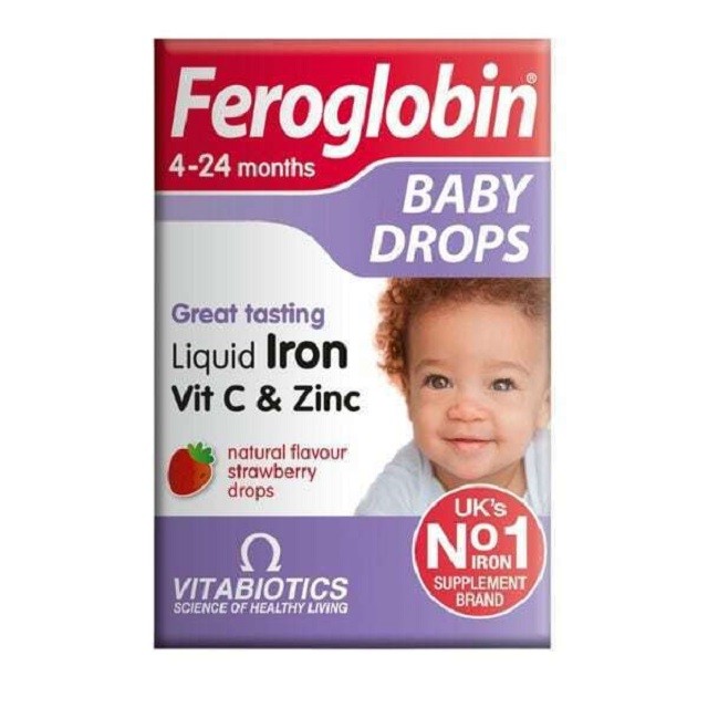 Vitabiotics Feroglobin Baby Drops Liquid Iron Vit C & Zinc, Σίδηρος σε Σταγόνες για Βρέφη (4 - 24 μηνών) 30ml