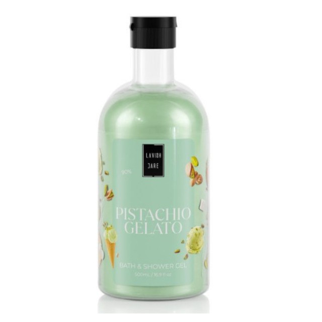 Lavish Care Bath & Shower Gel Pistachio Gelato Αφρόλουτρο Σώματος Με Άρωμα Παγωτό Φιστίκι, 500ml