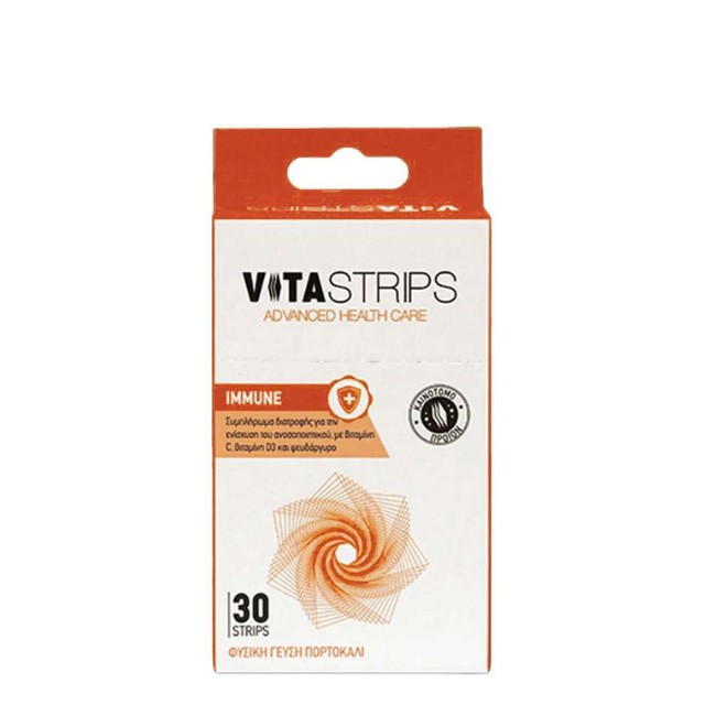 Vitastrips Immune Συμπλήρωμα Διατροφής για Ενίσχυση του Ανοσοποιητικού με Γεύση Πορτοκάλι 30Τμχ