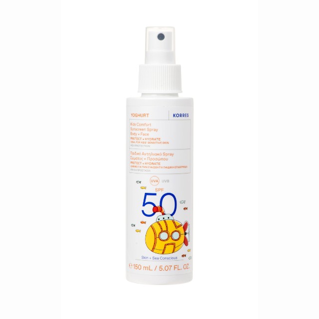 Korres Sunscreen Yoghurt Παιδικό Αντηλιακό Spray για Πρόσωπο & Σώμα SPF50 150ml