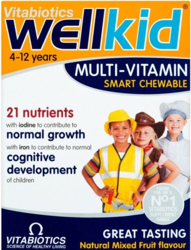 VITABIOTICS Wellkid Multi-Vitamin, Πολυβιταμίνη για Παιδιά 4-12 Ετών, 30 Μασώμενα Δισκία