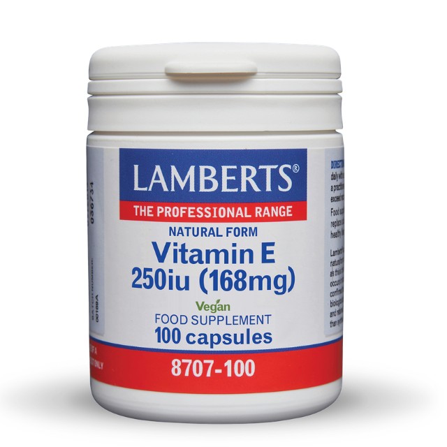 Lamberts Vitamin E 250iu Natural Form 100 Κάψουλες 8707-100