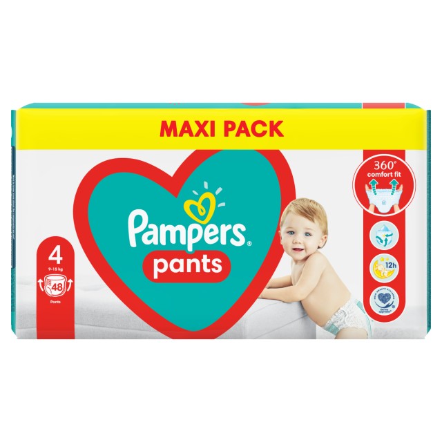 Pampers Pants Jumbo Pack Πάνες Βρακάκι No4 (9-15kg), 48 Πάνες Βρακάκι