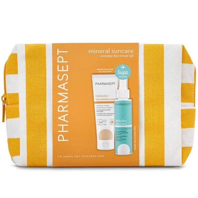Pharmasept Mineral Suncare Πακέτο Heliodor Face Sun Cream SPF50 Tinted 50ml & Δώρο After Sun Lotion 100ml