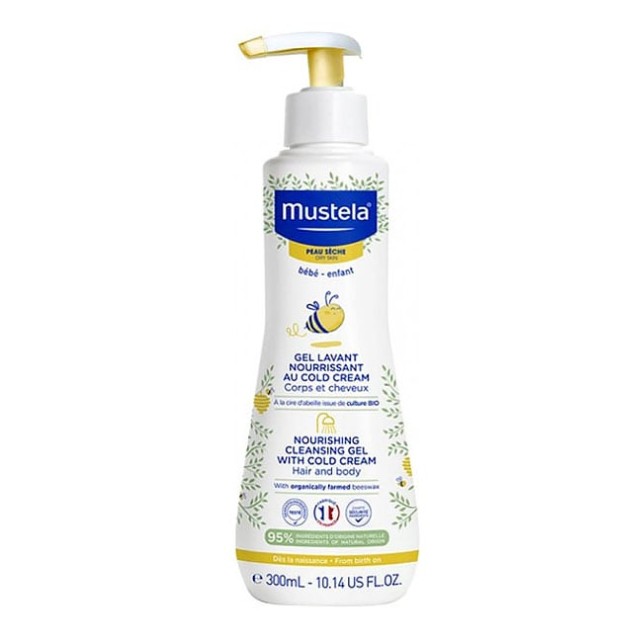 Mustela Nourishing Cleansing Gel with Cold Cream για Ξηρό Δέρμα σε Σώμα & Μαλλιά 300ml