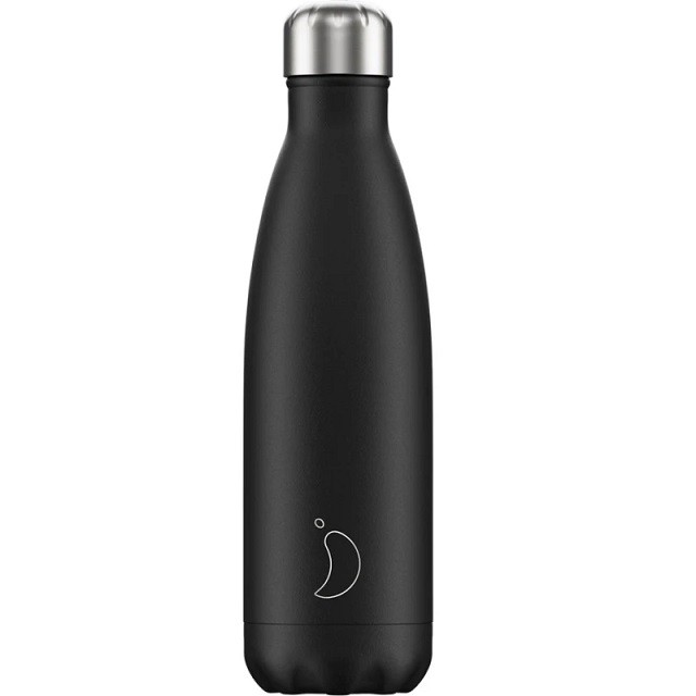 Chillys Monochrome Edition Black Ανοξείδωτο Μπουκάλι Θερμός Μαύρο (ασημί καπάκι), 750ml