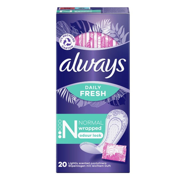 Always Daily Fresh NormalΣερβιετάκια για Κανονική Ροή 20τμχ