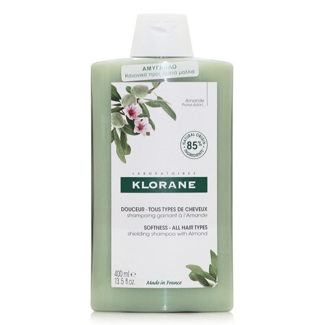 KLORANE Shampoo Almond, Σαμπουάν Με Έλαιο Αμυγδάλου Για Κανονικά Προς Λεπτά Μαλλιά 400ml