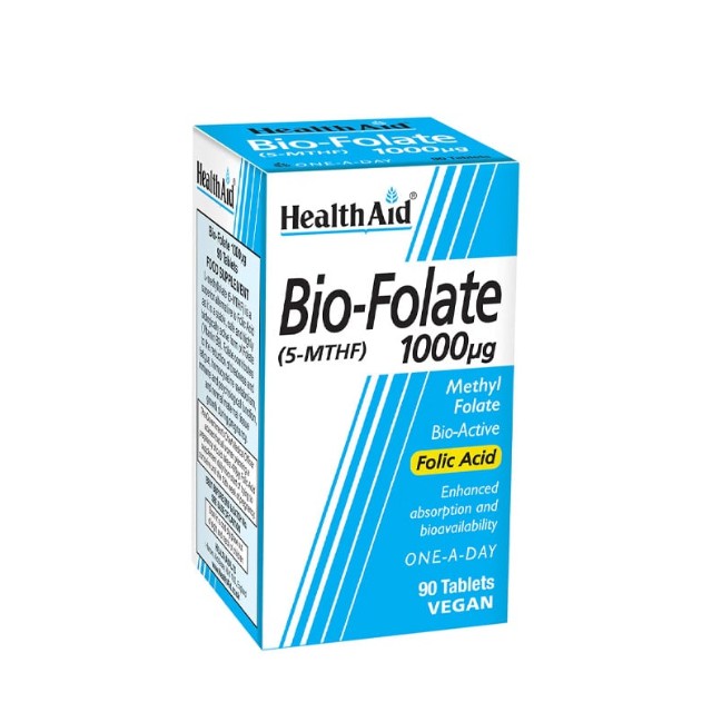 Health Aid Bio-Folate (5-MTHF) 1000μg 90 Ταμπλέτες