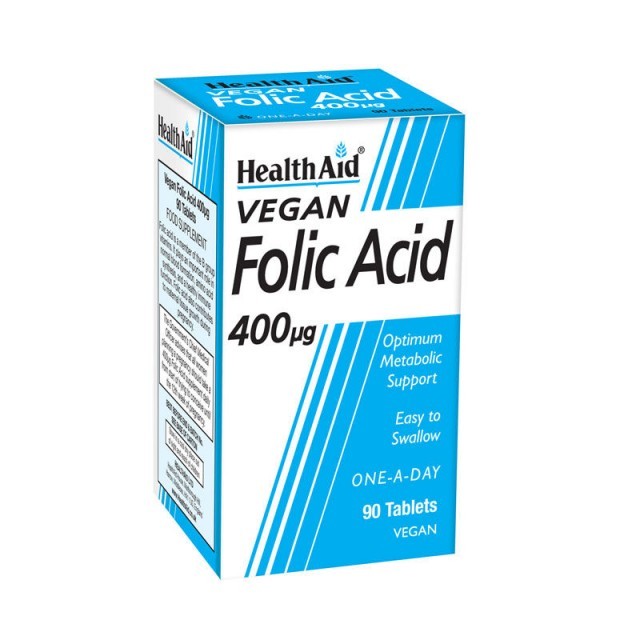 HEALTH AID Folic Acid 400mg Φολικό Οξύ για την Εγκυμοσύνη, 90tabs
