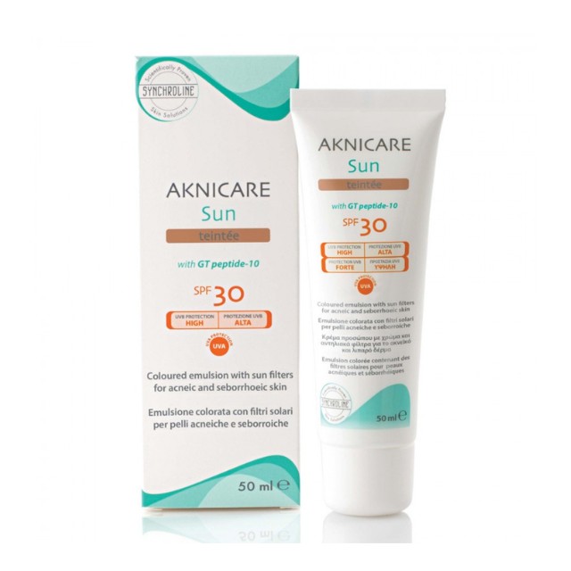 Synchroline Aknicare Sun Teintee SPF30 Αντηλιακή Κρέμα Προσώπου με Χρώμα 50ml