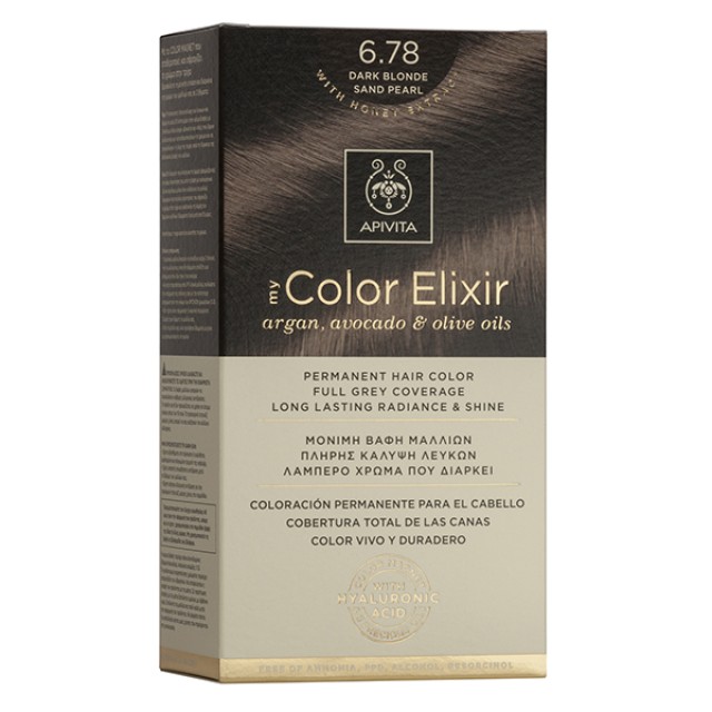 APIVITA My Color Elixir  Νο 6.78 Βαφή Μαλλιών Μόνιμη Ξανθό Σκούρο Μπεζ Περλέ