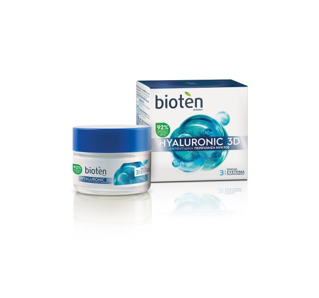 Bioten Hyaluronic 3D Night Cream Αντιρυτιδική Κρέμα Νυκτός με Υαλουρονικό Οξύ, 50ml