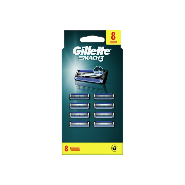 Gillette Mach3 Ανταλλακτικές Κεφαλές Ξυριστικής Μηχανής, 8τμχ