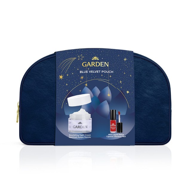 Garden Νεσεσέρ  Blue Velvet Pouch Nourishing Night Cream 50ml & Mini Liquid Lipstick Glorious Red 2ml