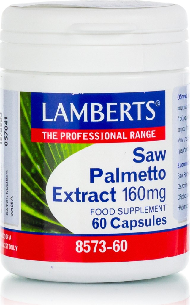 LAMBERTS Saw Palmetto 160mg, Καλή Υγεία του Προστάτη & Γυναικείων Ορμονών, 60 κάψουλες 8573-60