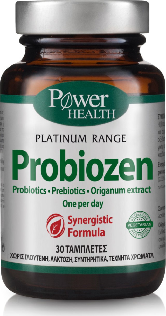 Power Health Classics Platinum Range Probiozen, Συμπλήρωμα Προβιοτικών & Πρεβιοτικών για την Καλή Υγεία του Εντέρου, 30 ταμπλέτες