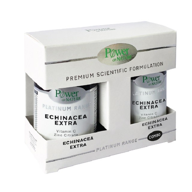 Power of Nature Platinum Range Πακέτο Echinacea Extra Συμπλήρωμα Διατροφής Για Την Ενίσχυση Του Ανοσοποιητικού, 2x30 Κάψουλες