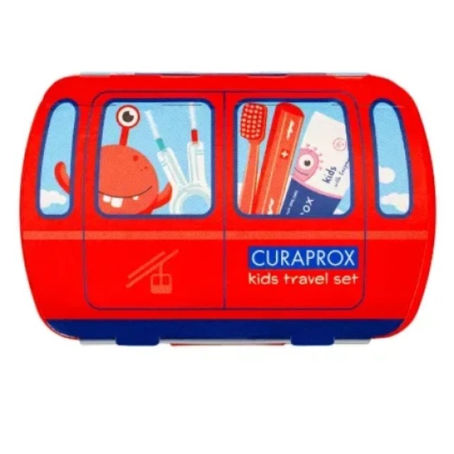 Curaprox Kids Travel Set Πακέτο Στοματικής Υγιεινής σε Κόκκινο Χρώμα 1 Τεμάχιο