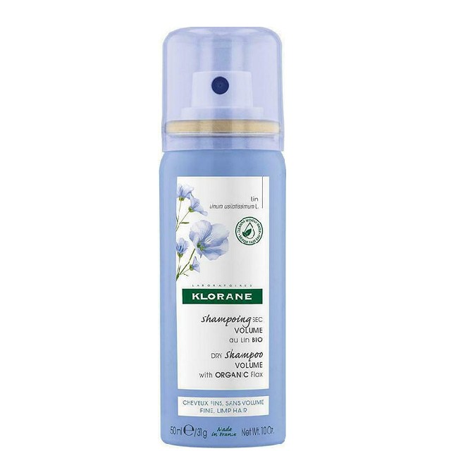 KLORANE Dry Shampoo Linum Flax Fiber Ξηρό Σαμπουάν για Όγκο με Ίνες Βιολογικού Λιναριού 50ml