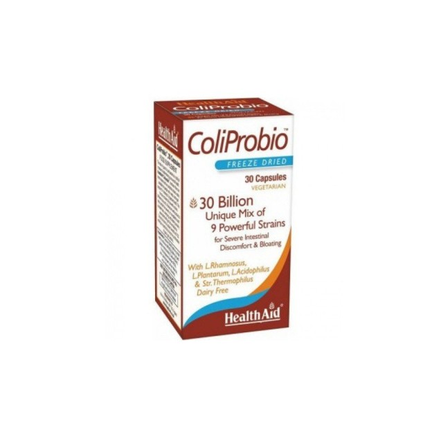 HEALTH AID Coliprobio Συμπλήρωμα Διατροφής Προβιοτικών 30δις με Πρεβιοτικά, 30 Veg.caps