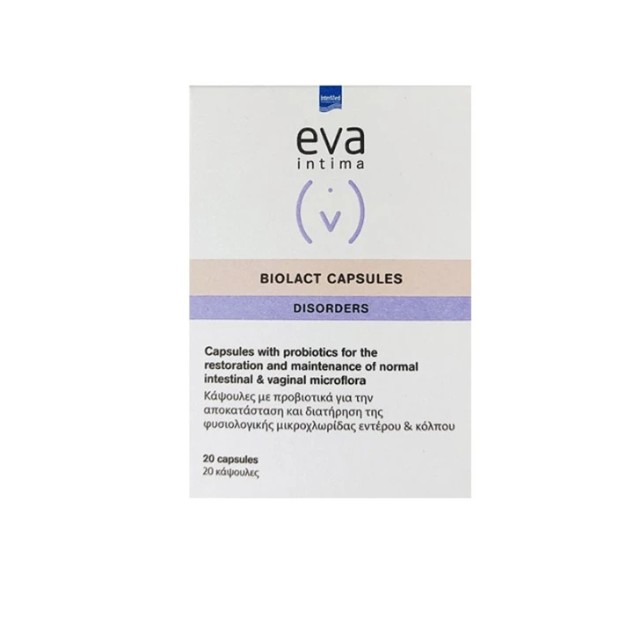 Intermed Eva Intima Biolact Capsules Προβιοτικά για την Εντερική & Κολπική Χλωρίδα 20caps