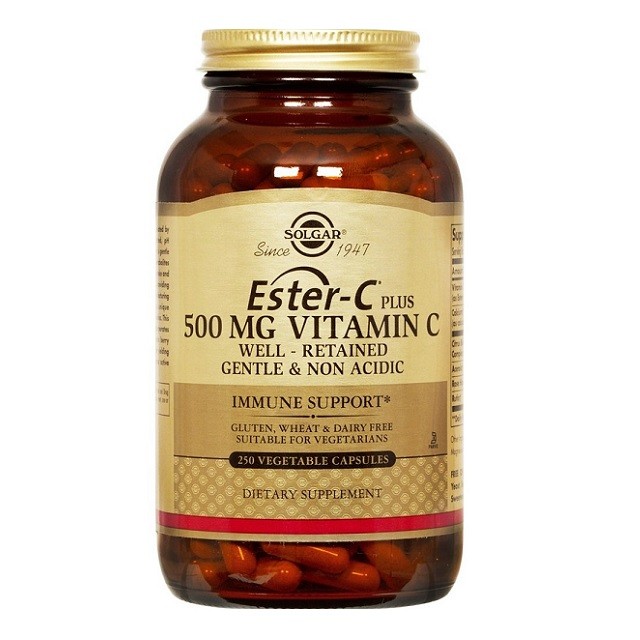 Solgar Ester C 500mg Vitamin C Συμπλήρωμα Διατροφής Για Ενίσχυση Του Ανοσοποιητικού, 250 Κάψουλες