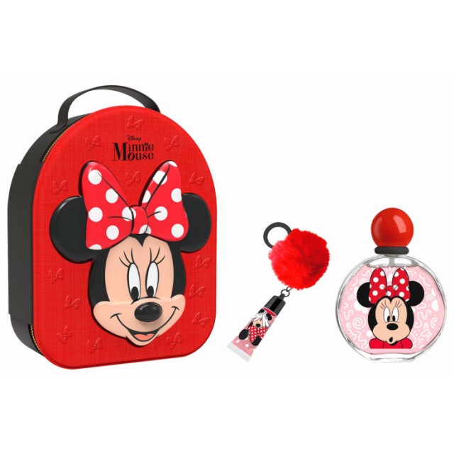 AIR-VAL Promo Disney Minnie Mouse Τσαντάκι &  Eau de Toilette Άρωμα για Παιδιά 100ml & Key Ring 1τμχ & Lip Gloss 1τμχ