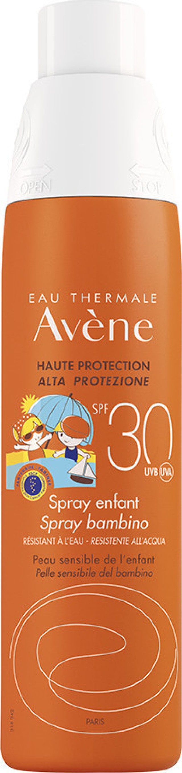 AVENE Solaire Enfant Spray Open & Stop SPF30+, Παιδικό Αντιηλιακό Σπρέι Χωρίς Άρωμα, 200ml