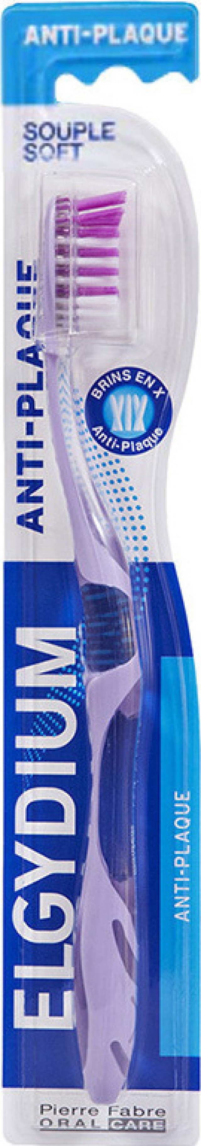ELGYDIUM Anti-plaque Soft Μαλακή Οδοντόβουρτσα Ενηλικών κατά της Οδοντικής Πλάκας Λιλά-Ροζ, 1τεμ