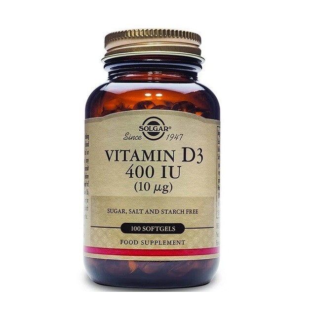 Solgar Vitamin D3 400iu (10μg) Συμπλήρωμα Διατροφής Για Την Υγεία Των Οστών & Των Αρθρώσεων, 100 Κάψουλες
