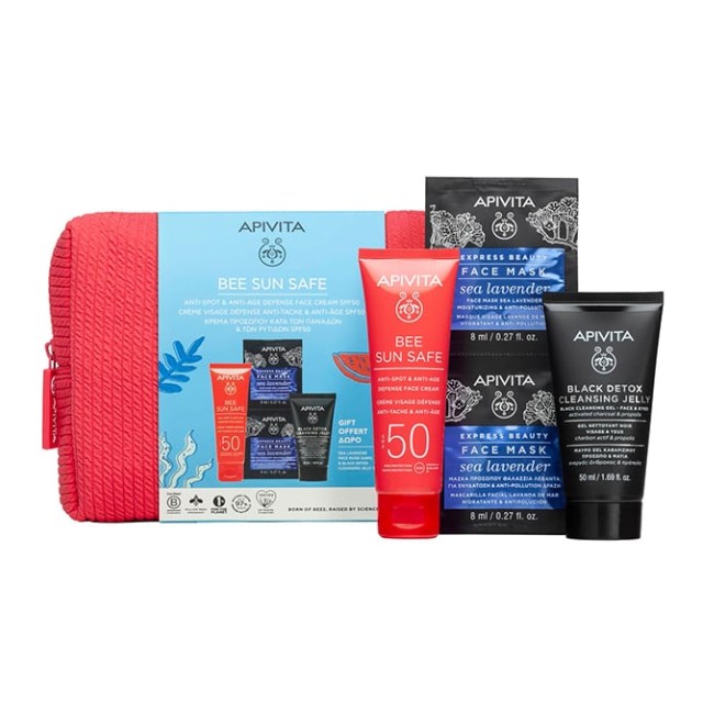 Apivita Bee Sun Safe Πακέτο Anti-Spot & Anti-Age Defense Face Cream SPF50 50ml & Δώρο Black Cleansing Jelly & Express Beauty Face Mask Sea Lavender 2x8ml