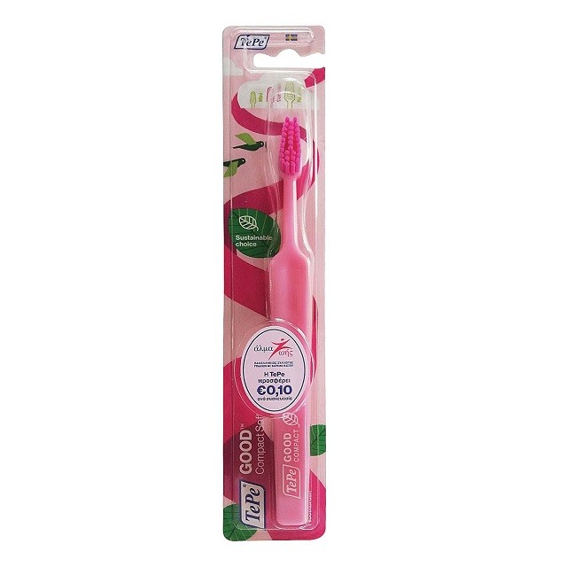 TePe Good Compact Soft Μαλακή Οδοντόβουρτσα Σε Ροζ Χρώμα, 1 Τεμάχιο
