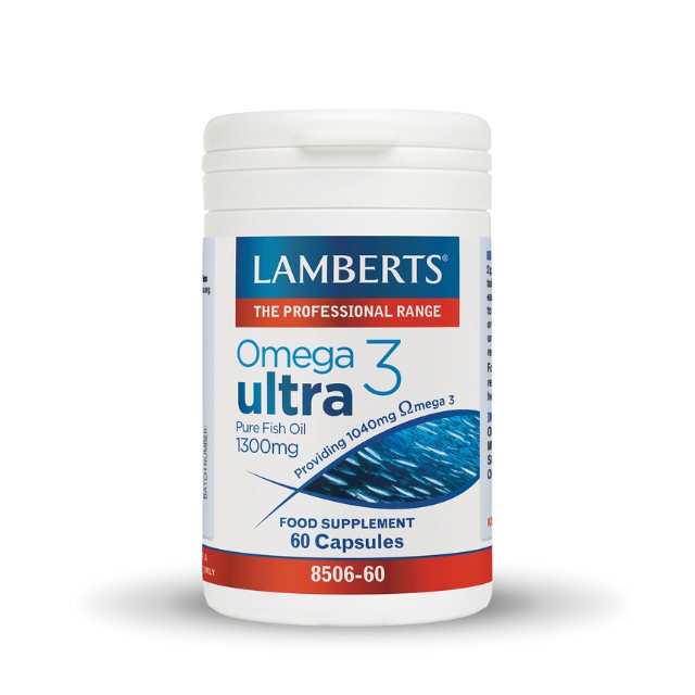 Lamberts Omega 3 Ultra Pure Fish Oil 1300mg Συμπλήρωμα Ω3 Λιπαρών Οξέων, 60caps 8506-60