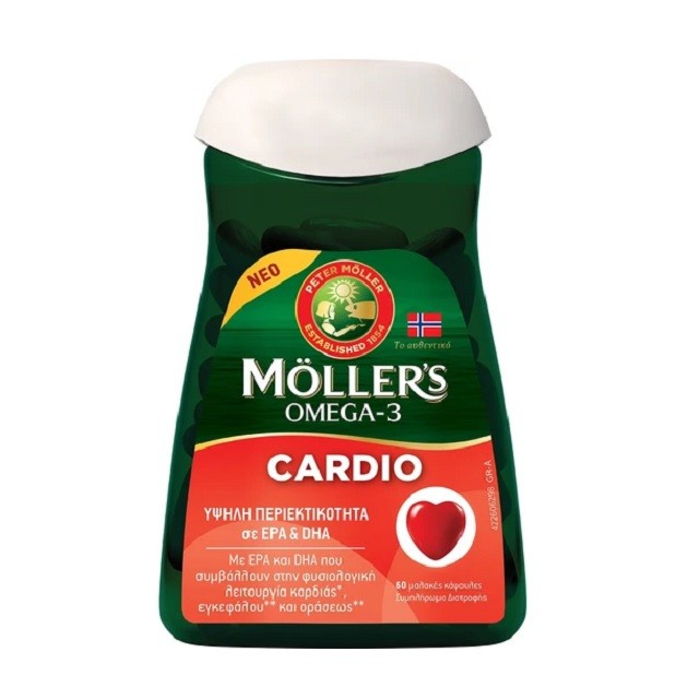 Mollers Omega-3 Cardio Συμπλήρωμα Διατροφής Συμπυκνωμένου Ιχθυελαίου, 60 Κάψουλες