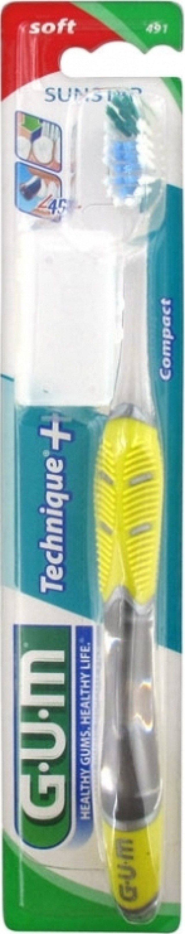 Gum 491 Technique Soft Compact Οδοντόβουρτσα Μαλακή, 1τεμ.