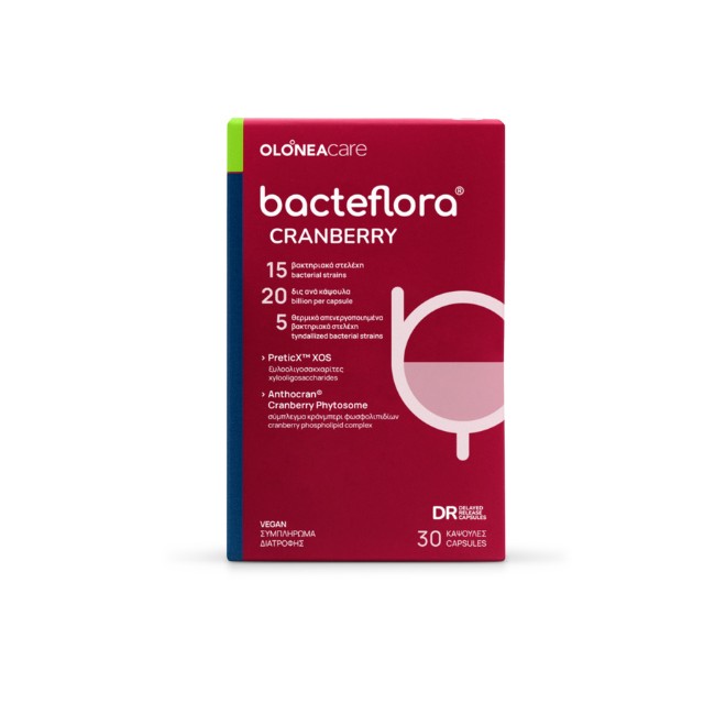 Olonea Bacteflora Cranberry Προβιοτικό για την υποστήριξη του ουροποιητικού 30 κάψουλες