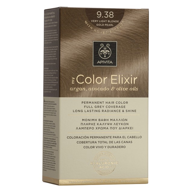 APIVITA My Color Elixir Νο 9.38 Βαφή Μαλλιών Μόνιμη Ξανθό Πολύ Ανοιχτό Μελί Περλέ