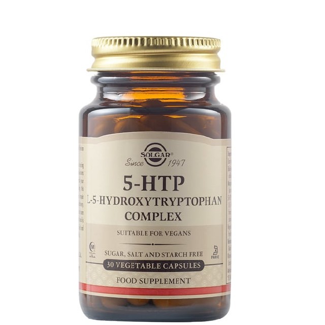 Solgar 5-HTP (Hydroxytryptophan) Complex 100Mg, Συμπλήρωμα με Υδροξυτρυπτοφάνη για την Καλή Υγεία του Εγκεφάλου, 30 Φυτικές Κάψουλες