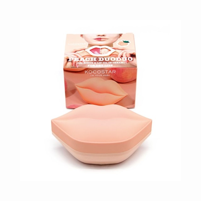 Kocostar Peach DuoDuo Lip Scrub & Lip Oil Cream For Dry Lips 23gr & 20gr