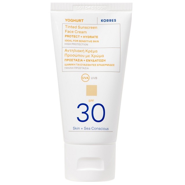 Korres Yoghurt Tinted Sunscreen Face Cream SPF30 Αντηλιακό Προσώπου Με Χρώμα, 50ml
