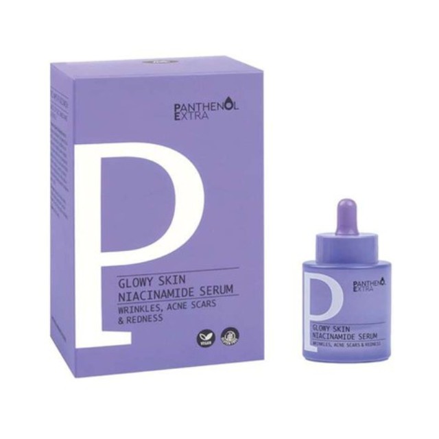 Panthenol Extra Glowy Skin Niacinamide Serum Ορός Λάμψης με Νιασιναμίδη & Υαλουρονικό Οξύ 30ml