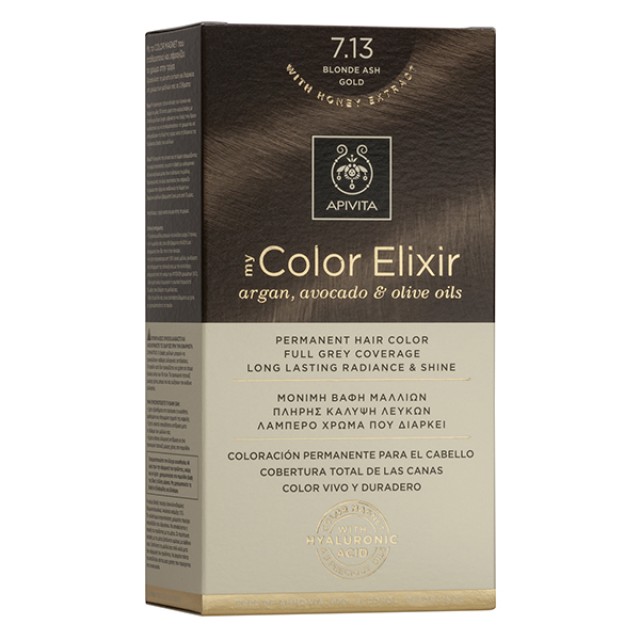 APIVITA My Color Elixir Νο 7.13 Βαφή Μαλλιών Μόνιμη Ξανθό Σαντρέ Μελί