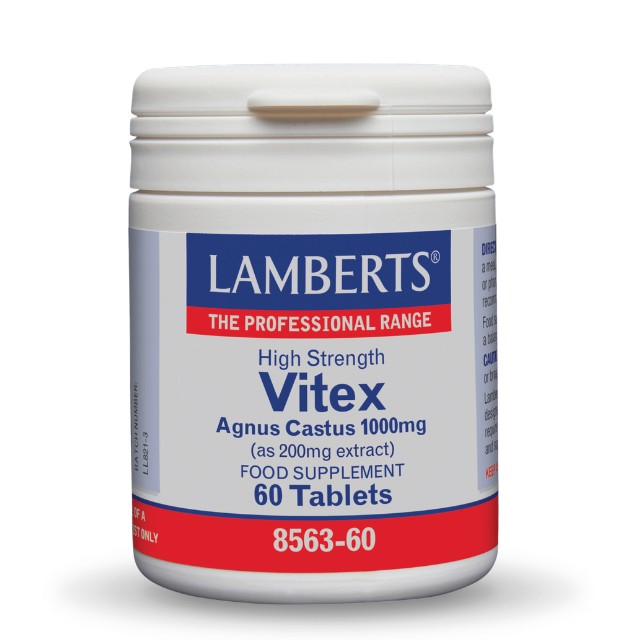 Lamberts Vitex Agnus Castus 1000mg, Συμπλήρωμα Ρύθμισης του Εμμηνορροϊκού κύκλου 60Tabs 8563-60